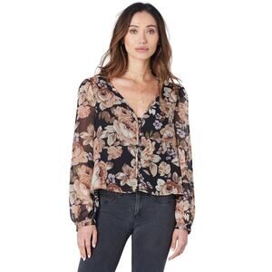 ANTHROPOLOGIE SALTWATER LUXE Women’s Kaitlyn Brown Floral Top